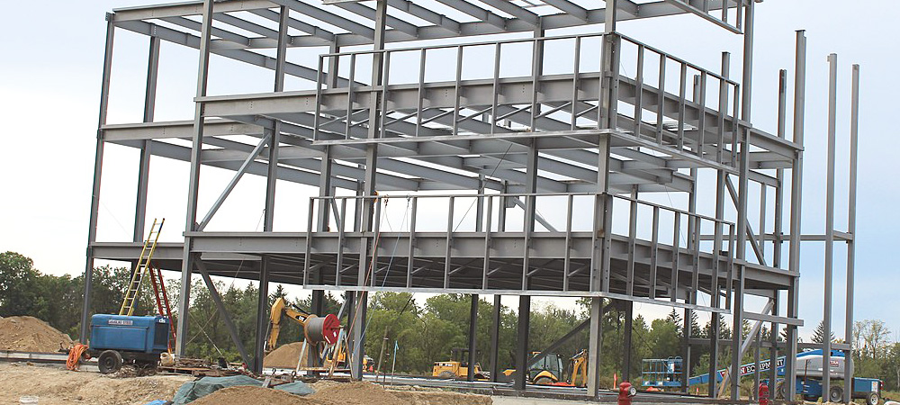 steel building under construction